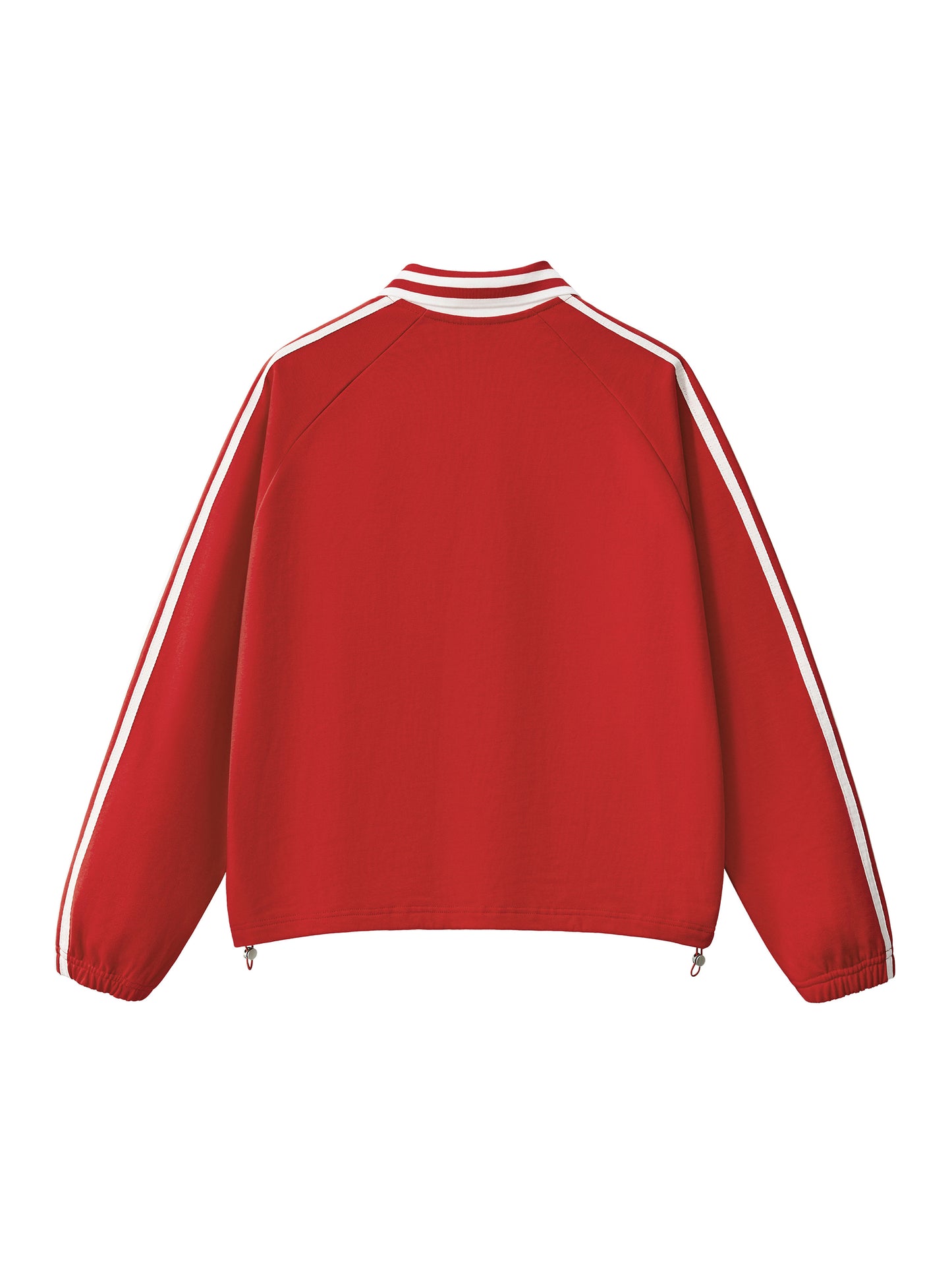 Contrast Striped Lapel Collar Sweatshirt