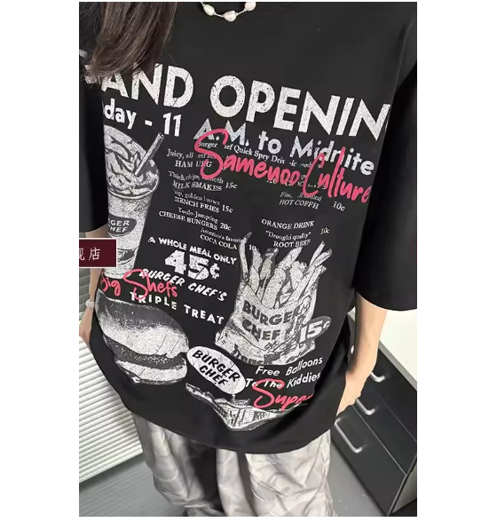 Vintage Print T-Shirt Punk High Street Basics Y2k Harajuku Aesthetic