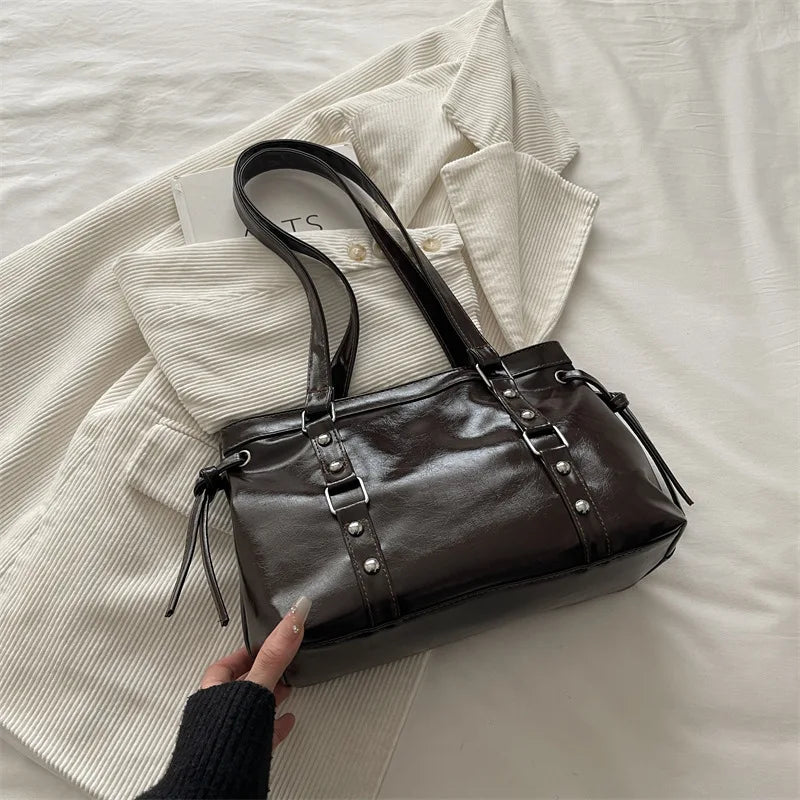 Women's Retro Leather Tote Bag