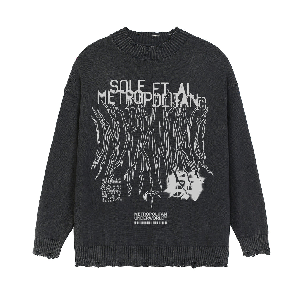 Vintage Washed Hand-Frayed Sweater