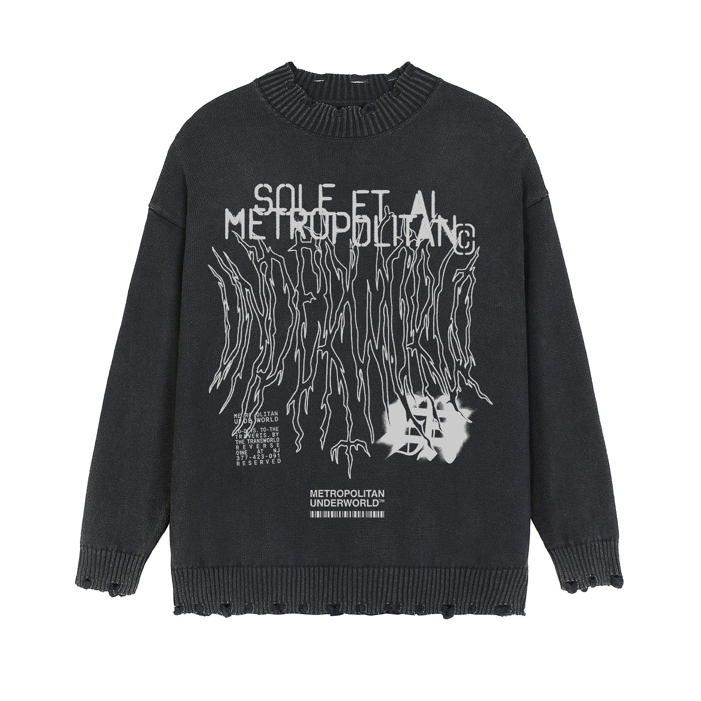 Vintage Washed Hand-Frayed Sweater