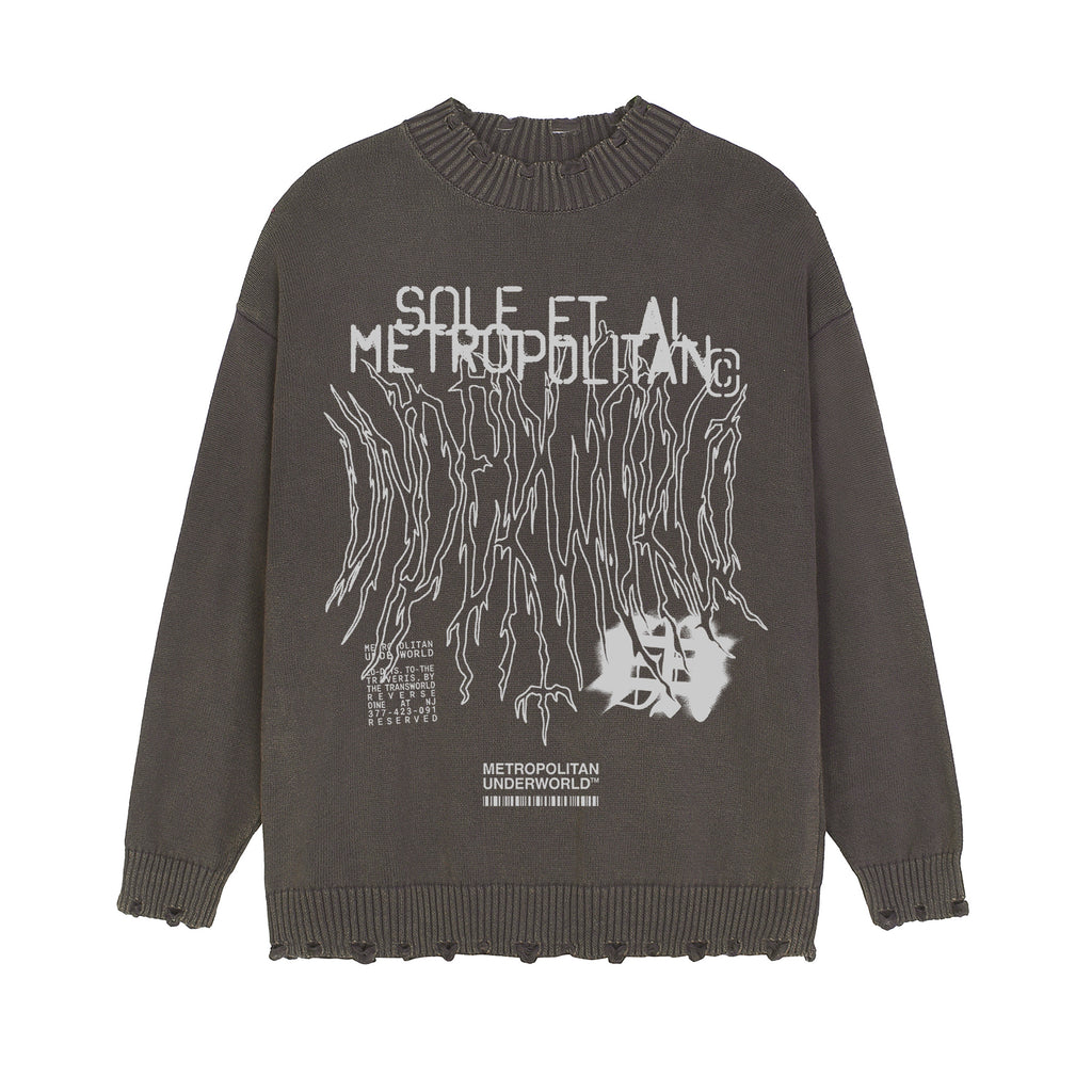 Vintage Washed Hand-Frayed Sweater
