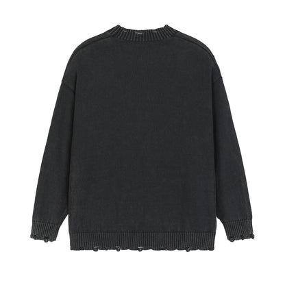 Vintage Washed Hand-Frayed Sweater