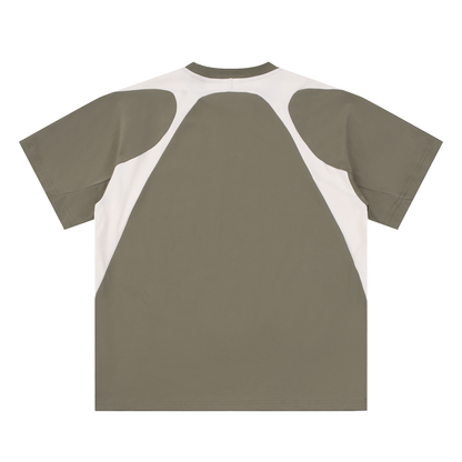 Contrast Panel Cotton T-Shirt