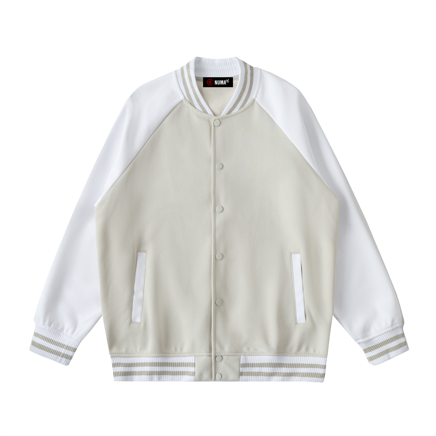 Two Tone Raglan Sleeve Varsity Jacket