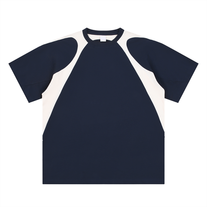 Contrast Panel Cotton T-Shirt