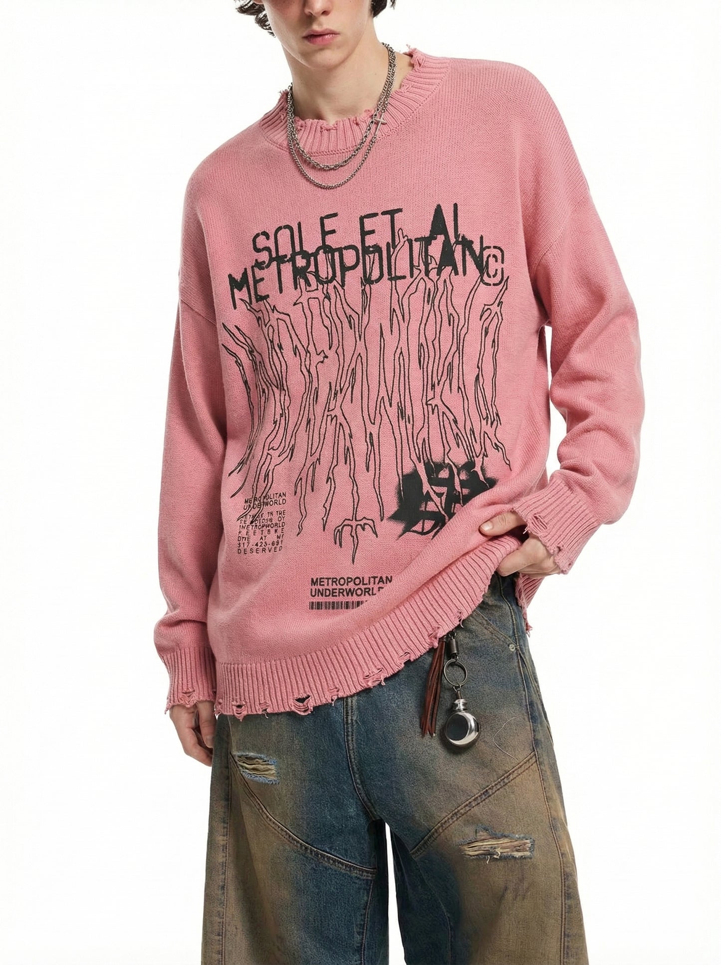 Vintage Washed Hand-Frayed Sweater 2