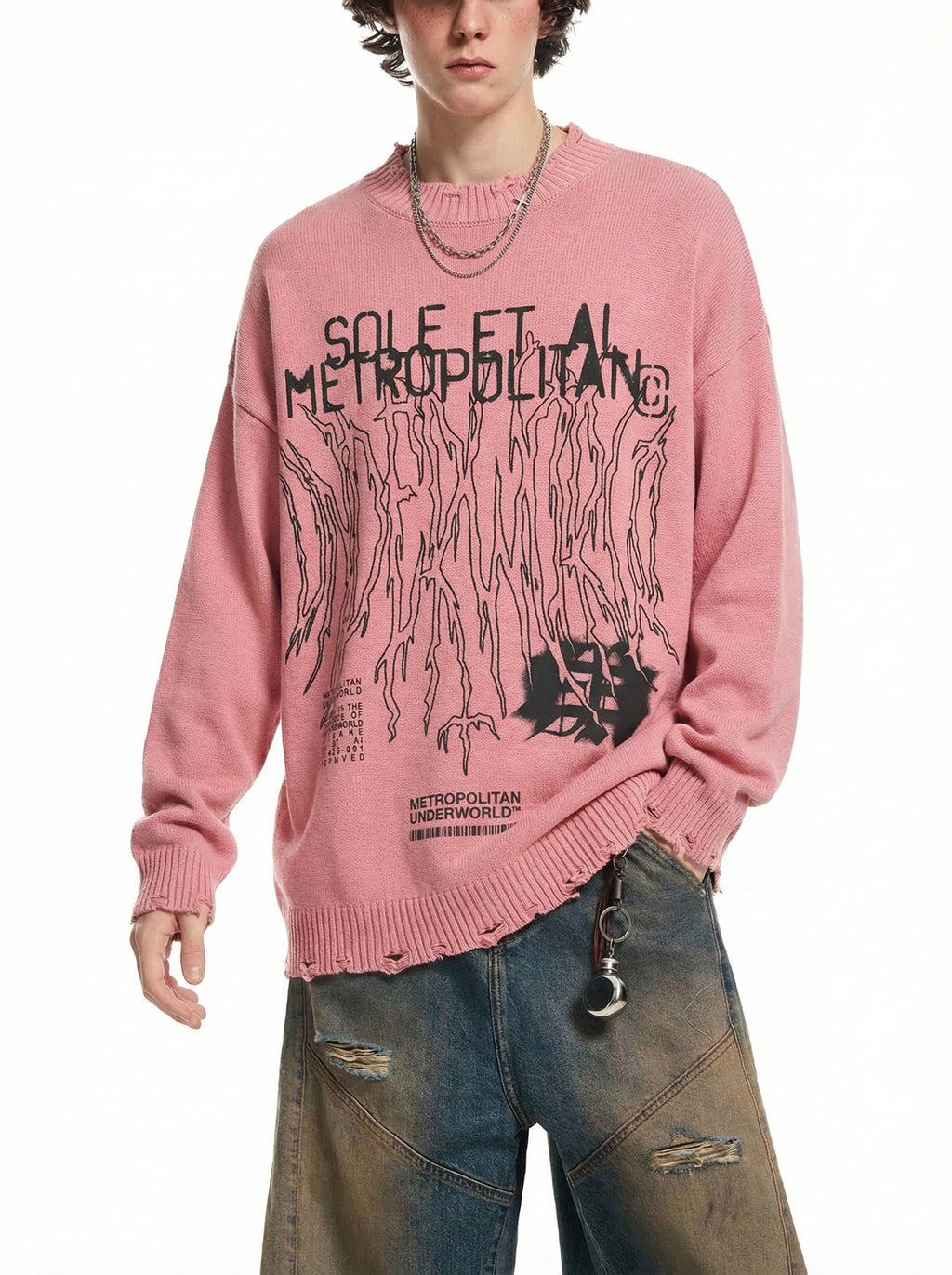 Vintage Washed Hand-Frayed Sweater 2
