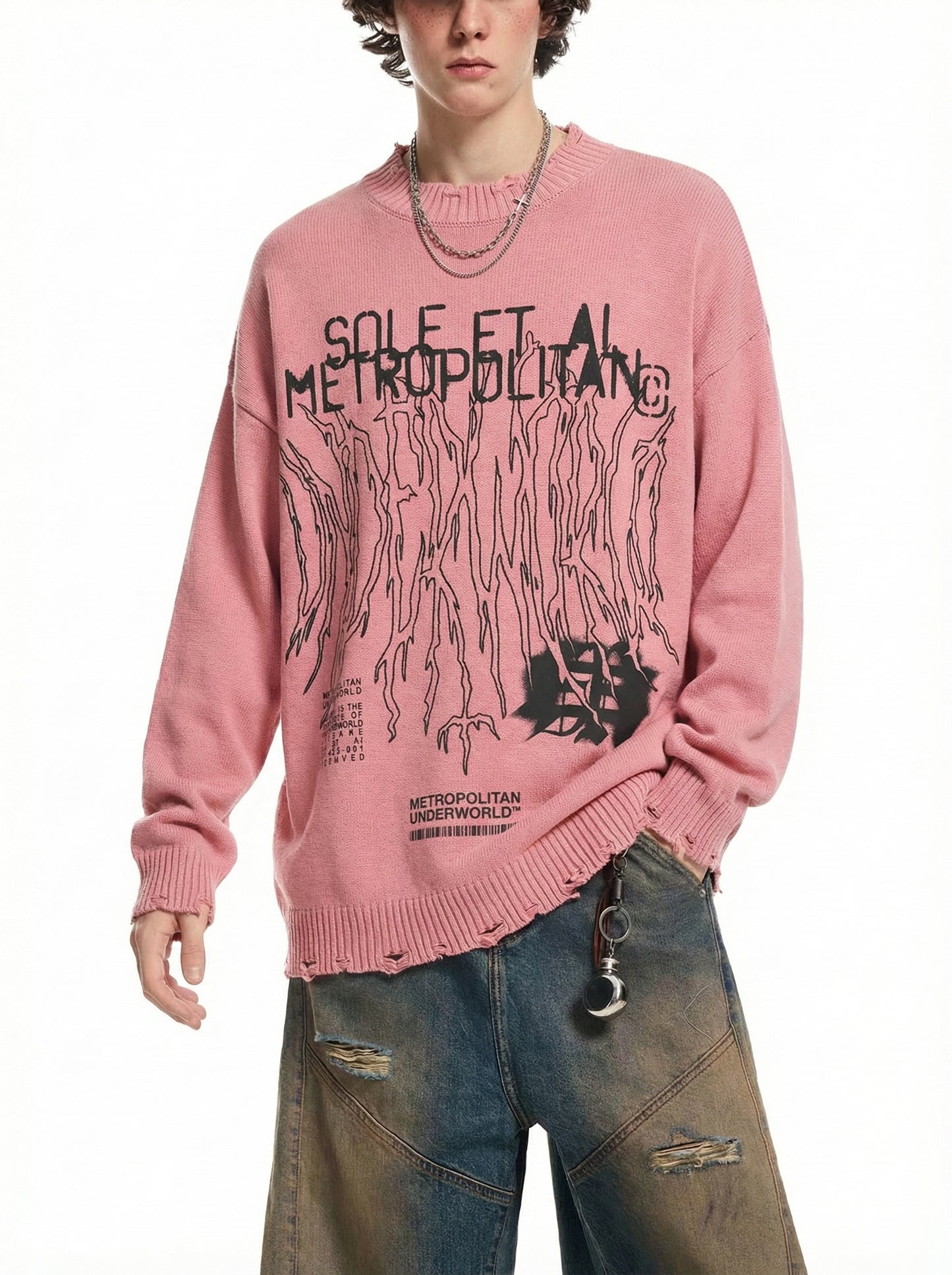 Vintage Washed Hand-Frayed Sweater 2
