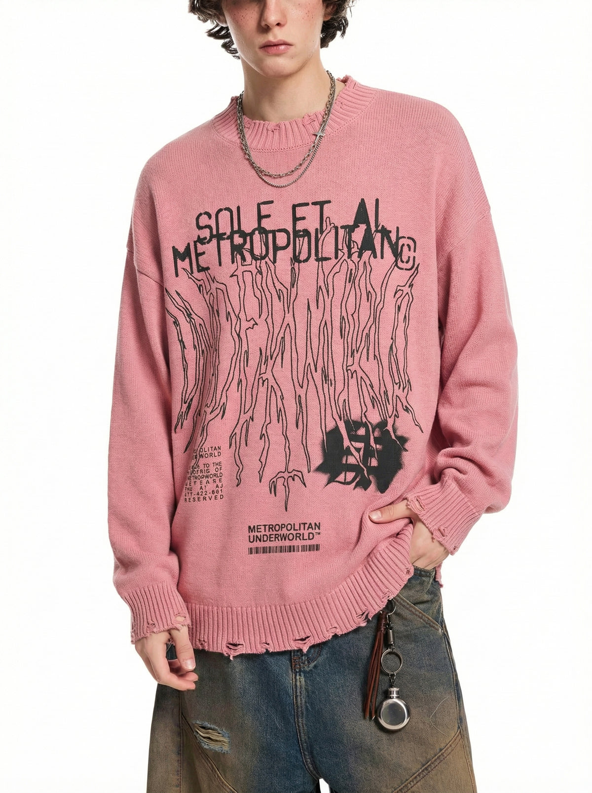 Vintage Washed Hand-Frayed Sweater 2