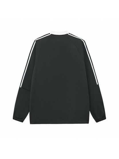 Color-Block V-Neck Long-Sleeve T-Shirt