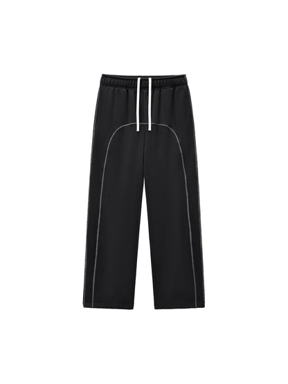 Fleece-Sweatpants mit Kontrastnähten