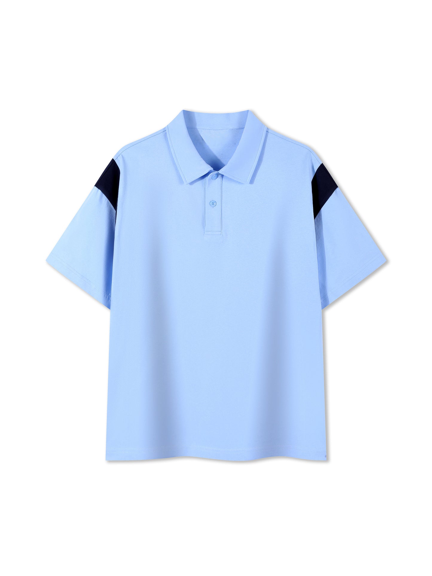 Contrast Panel Cotton Polo Shirt