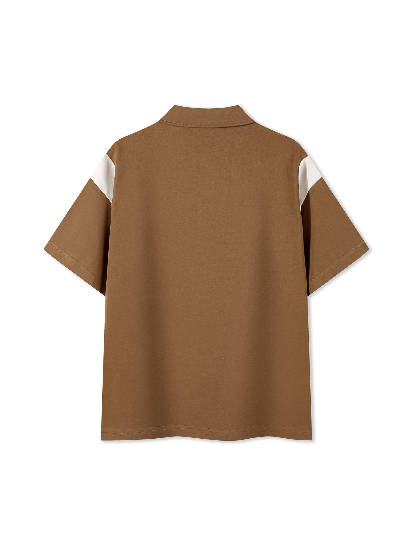 Contrast Panel Cotton Polo Shirt