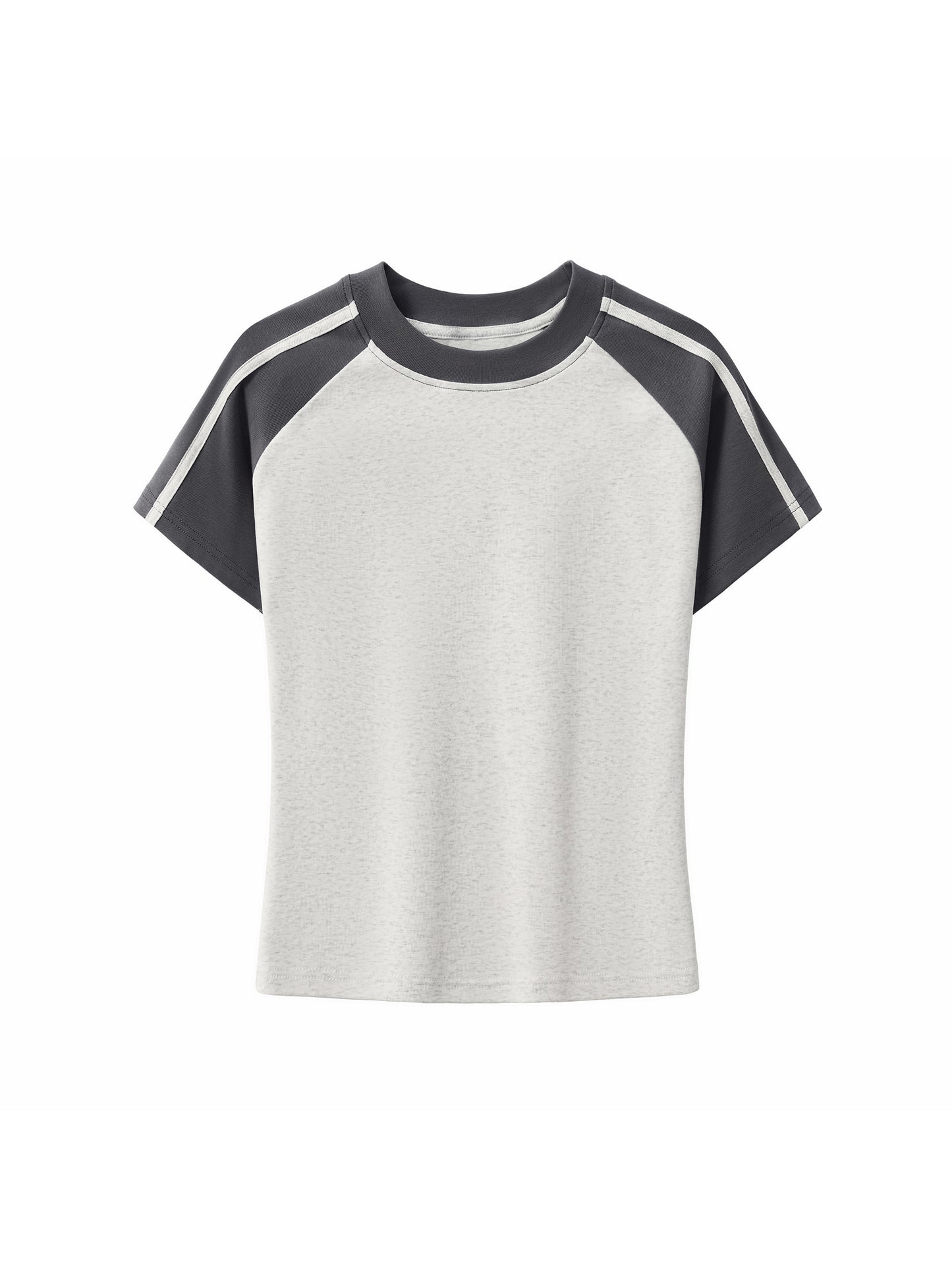 Contrast Stripes Bodycon Raglan  Sleeve T-Shirt