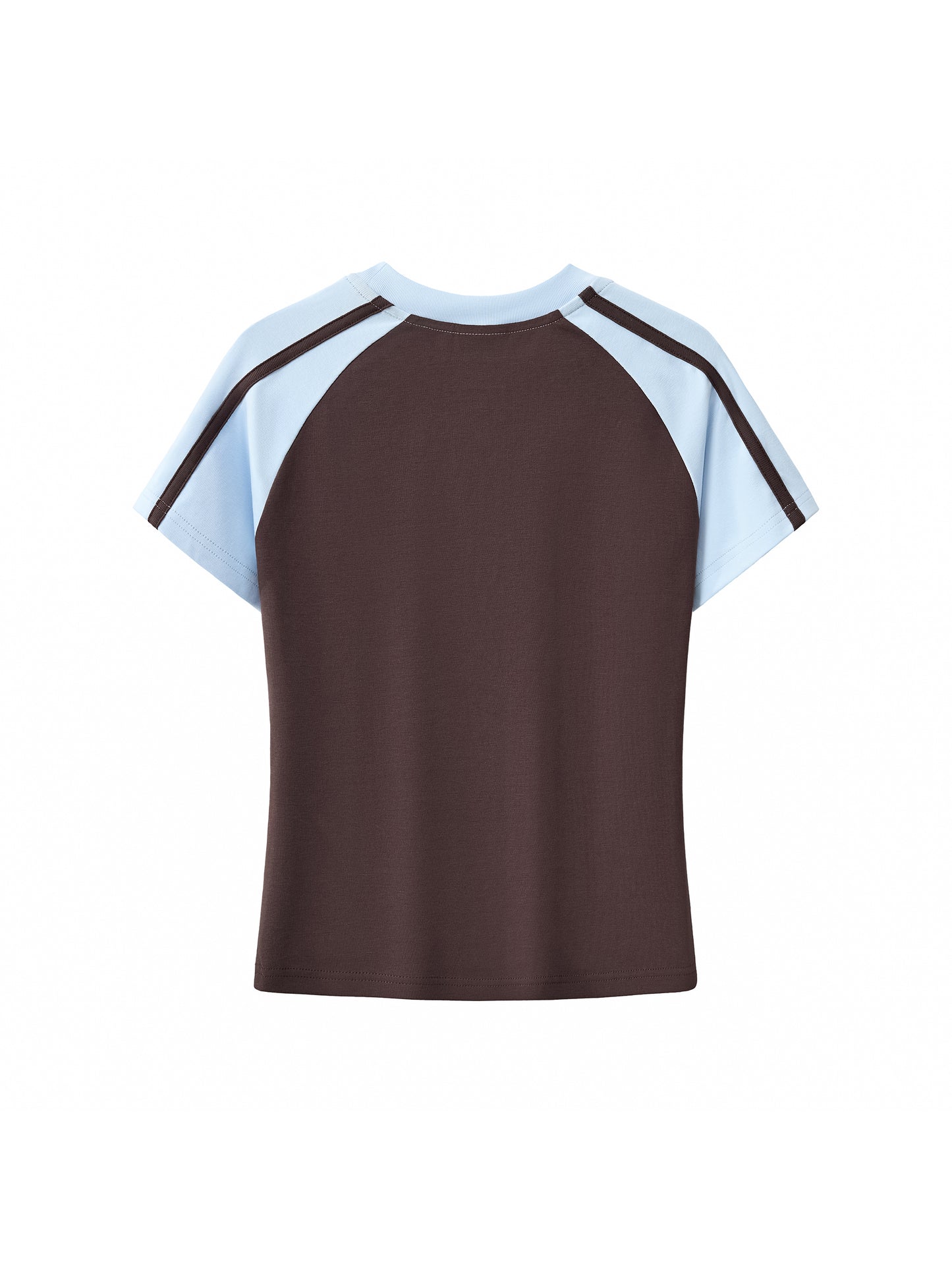 Contrast Stripes Bodycon Raglan  Sleeve T-Shirt