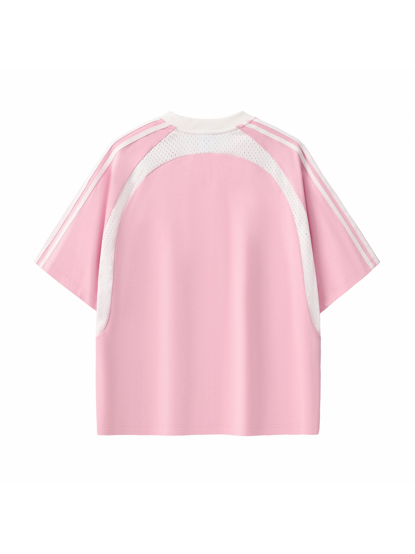 Contrast Stripes Panel Mesh T-shirt