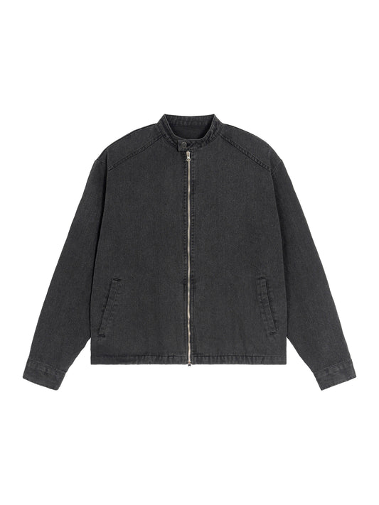 Áo khoác denim cổ điển đã giặt