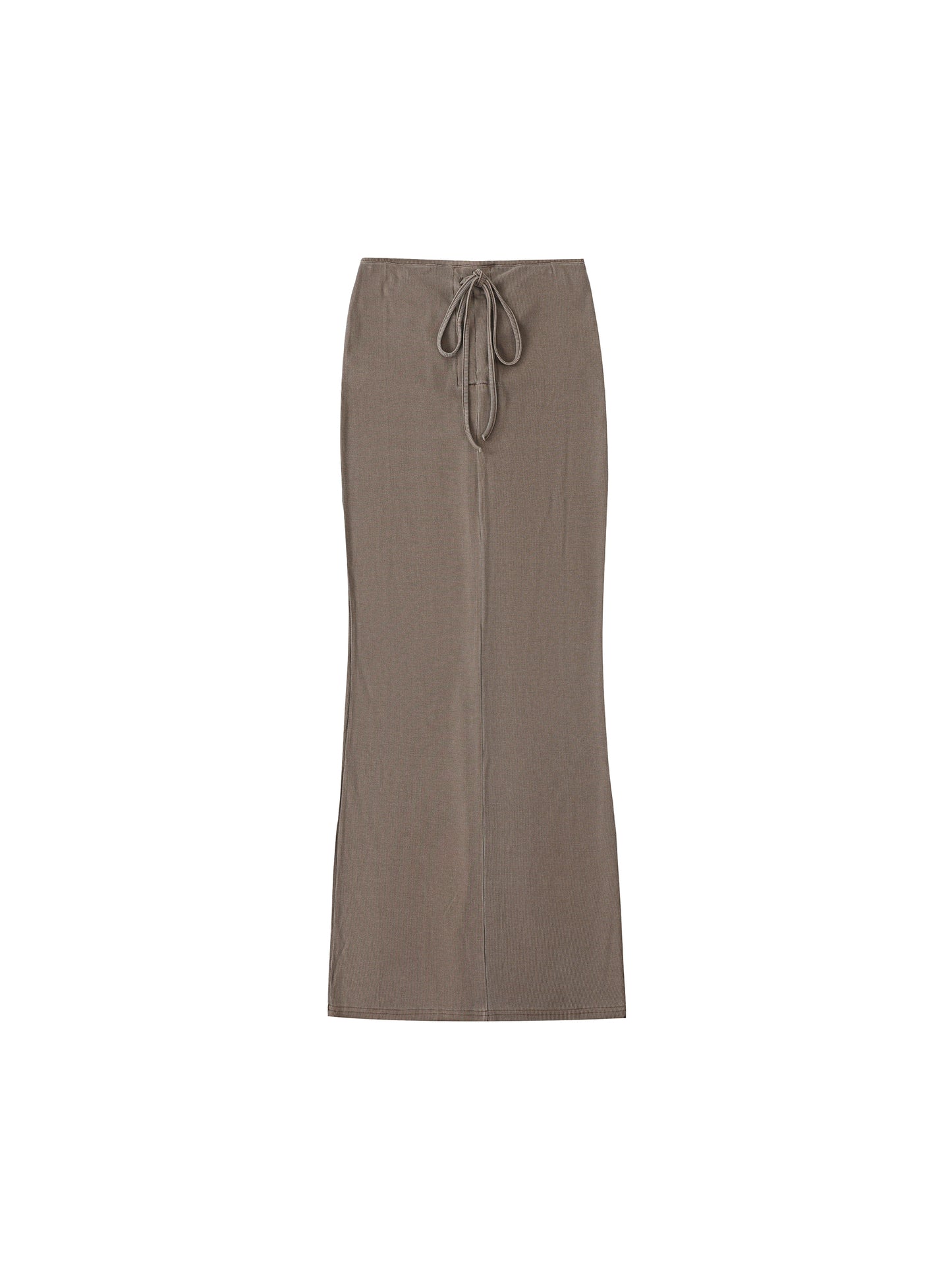 Gefärbter, gewaschener Maxirock mit Kordelzug
