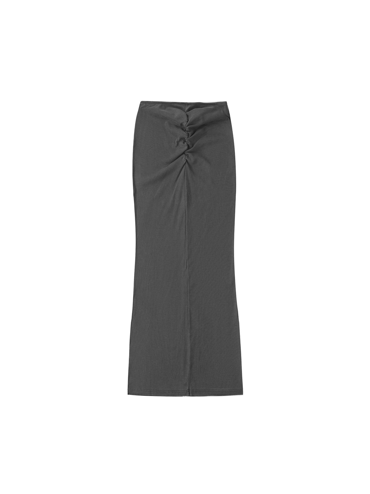 Gefärbter, gewaschener Maxirock mit Kordelzug