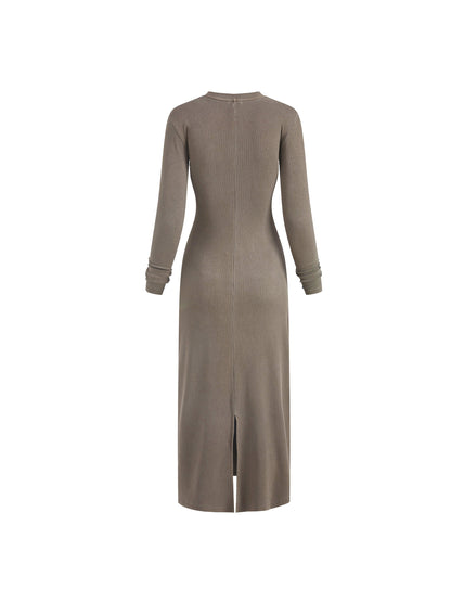 Dyed Washed Slit Maxi Dress