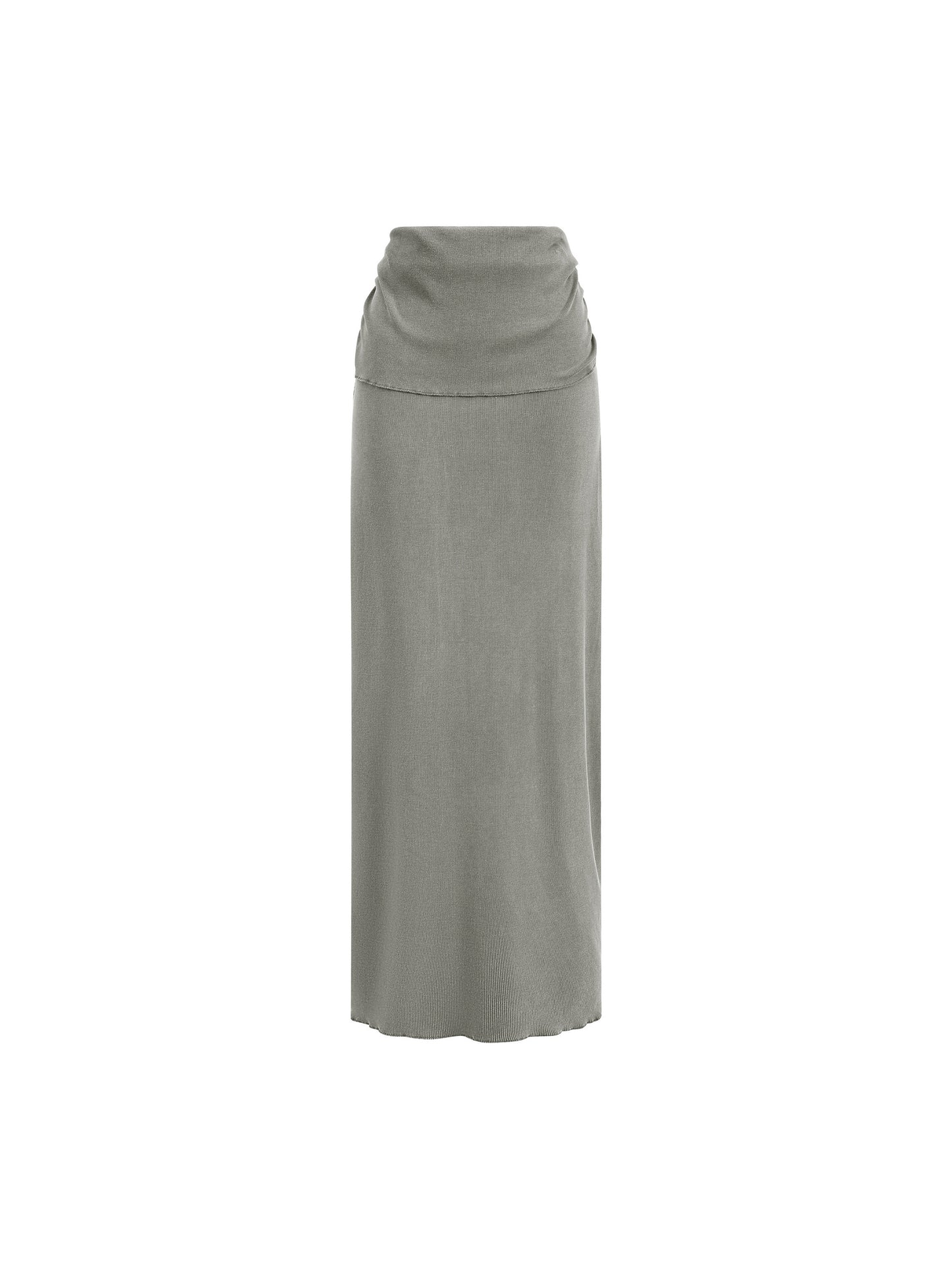 Dyed Washed Straight Hip-Hugging Slim Maxi Skirt