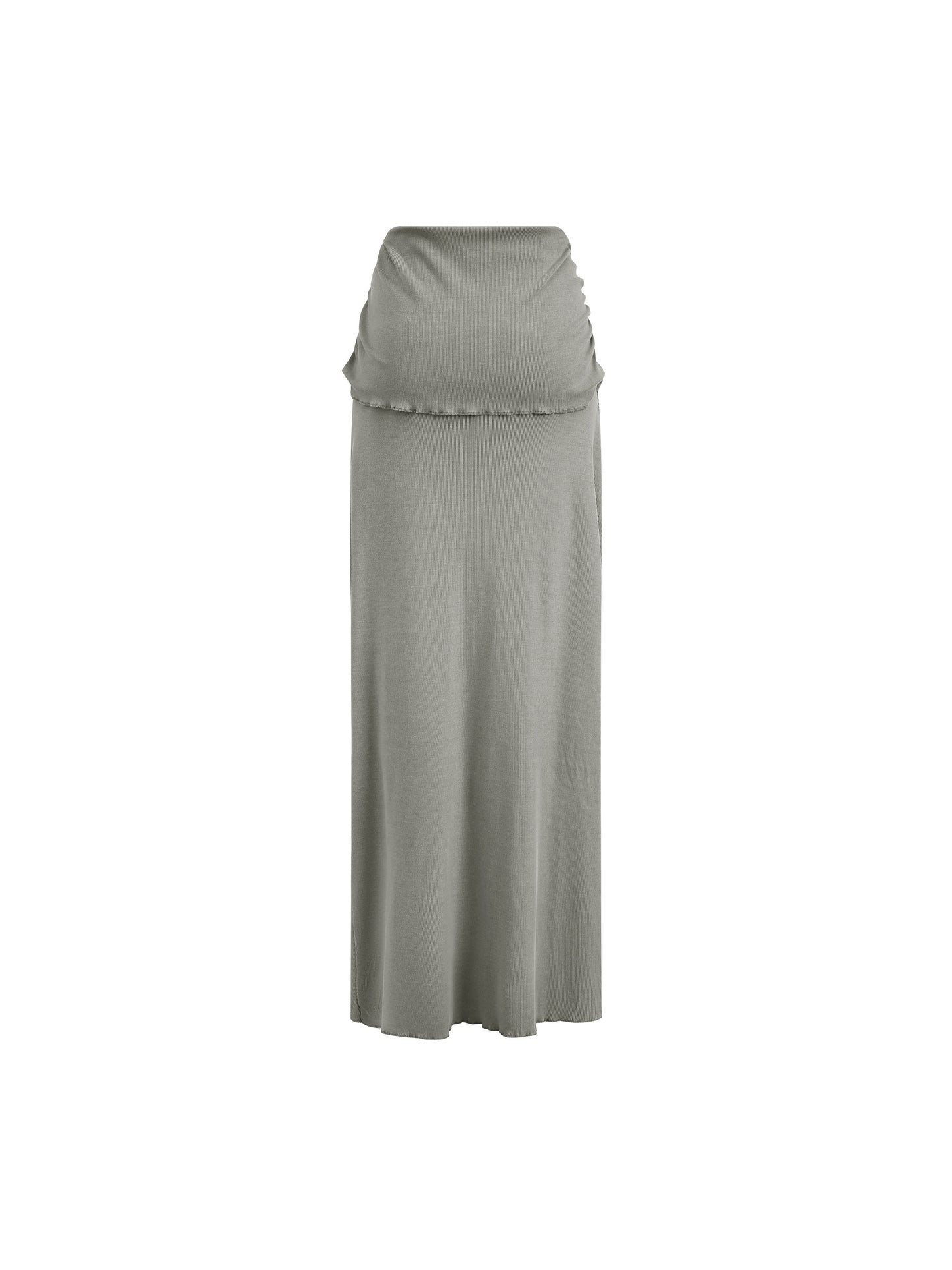 Dyed Washed Straight Hip-Hugging Slim Maxi Skirt