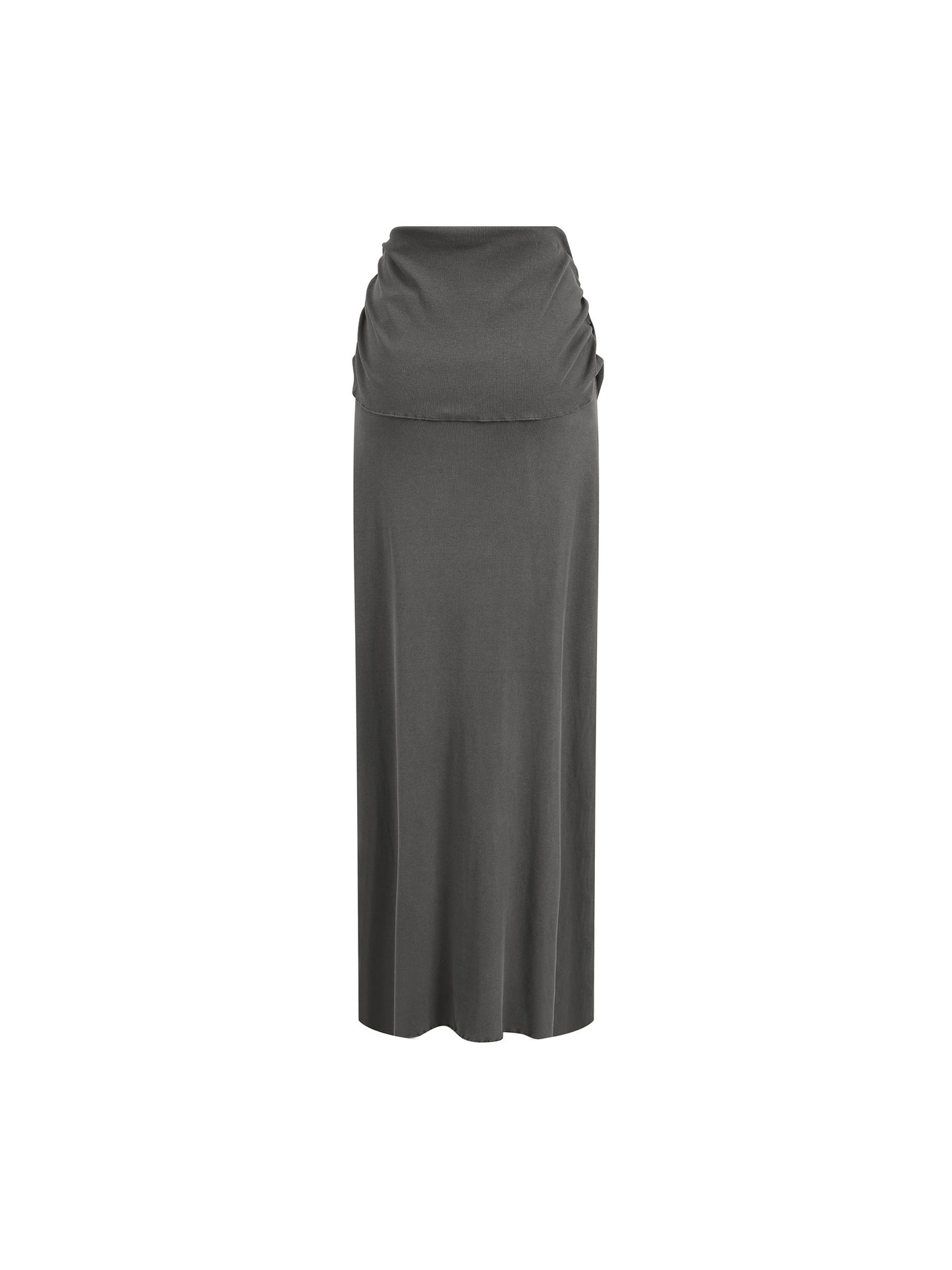 Dyed Washed Straight Hip-Hugging Slim Maxi Skirt