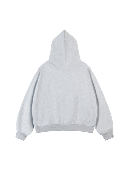 Fleeced Full-Zip Boxy Hoodie
