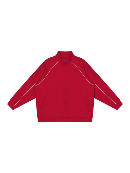 Reflection Striped Raglan Sleeve Jacket