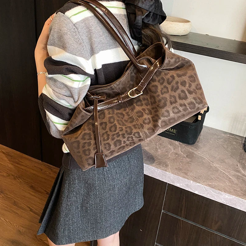 Leopard Print Slouchy Tote Bag