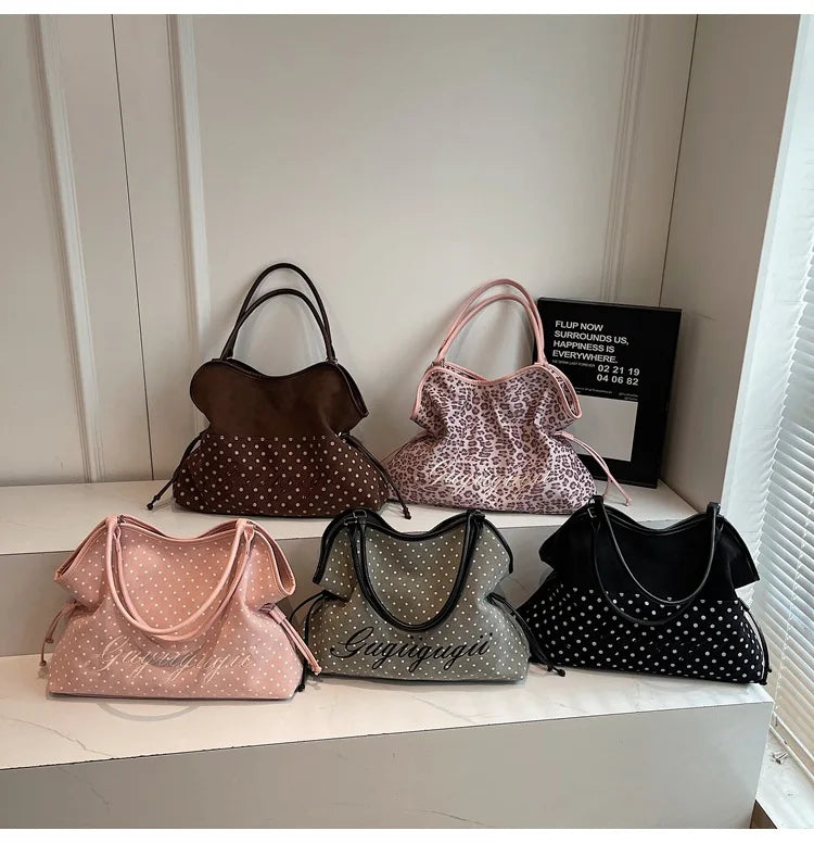 Polka Dot Hobo Shoulder Bag