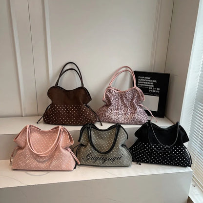 Polka Dot Hobo Shoulder Bag