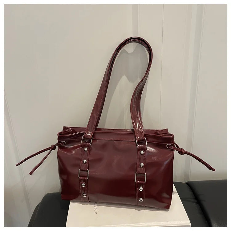 Women's Retro Leather Tote Bag
