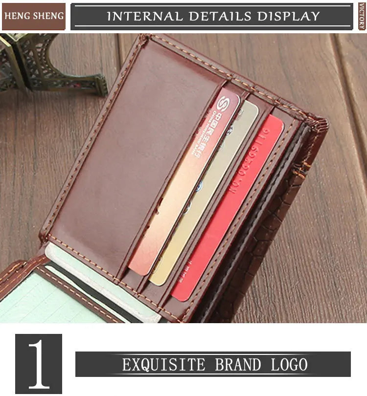 Crocodile Accent Bifold Wallet