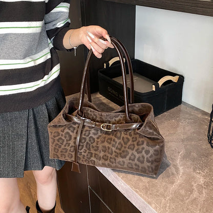 Leopard Print Slouchy Tote Bag