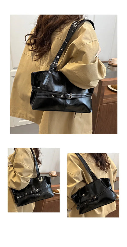 Numa Glossy Patent Tote