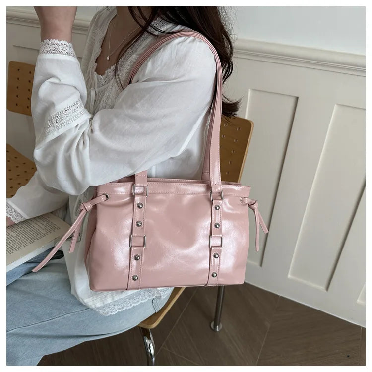 Women's Retro Leather Tote Bag