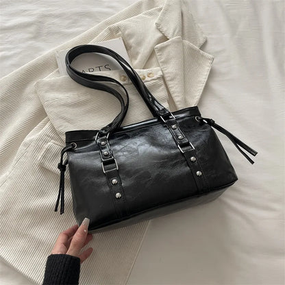 Women's Retro Leather Tote Bag