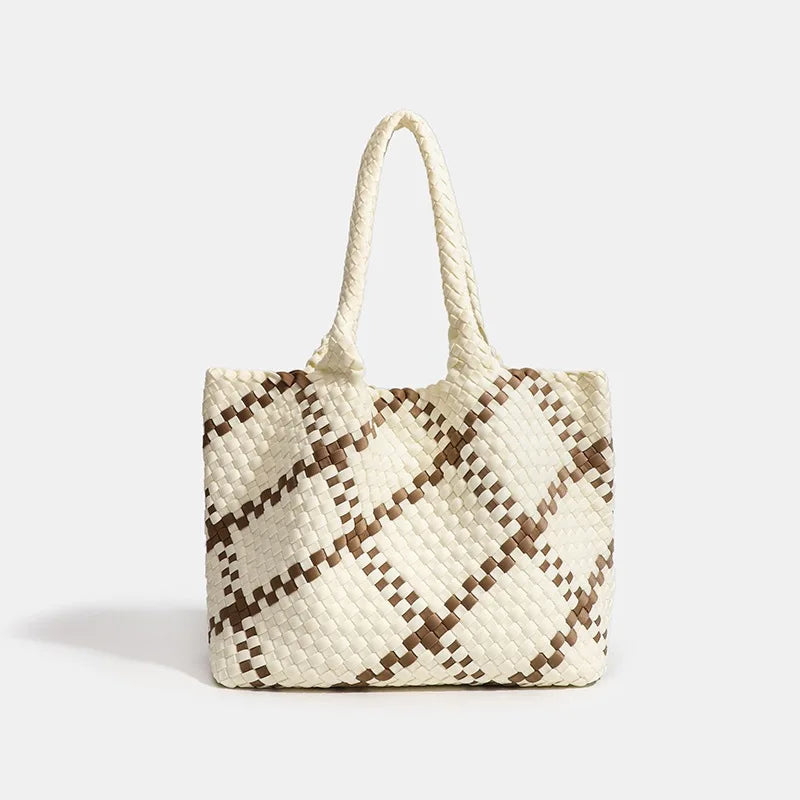 Oversized Woven Top Handle Bag