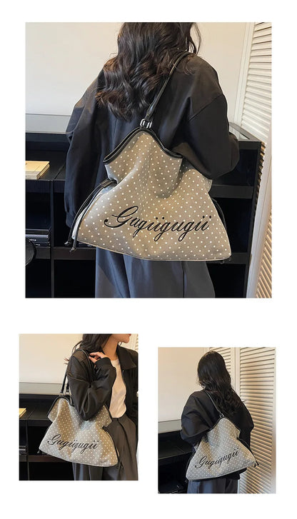 Polka Dot Hobo Shoulder Bag