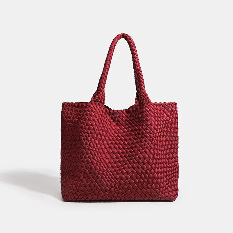Oversized Woven Top Handle Bag