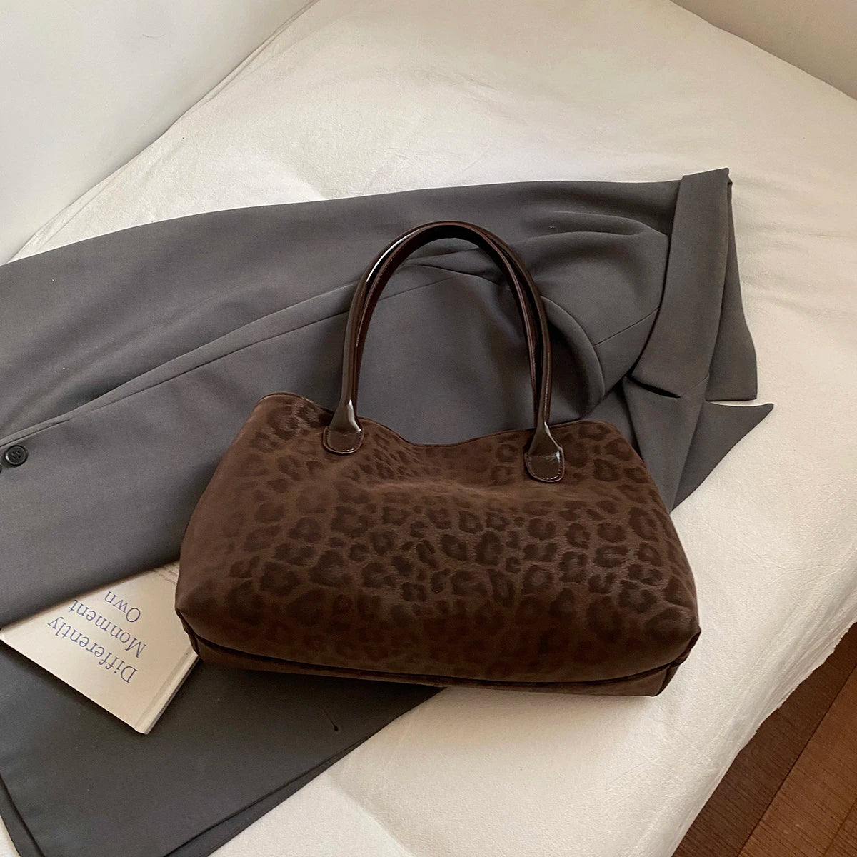 Leopard Print Slouchy Tote Bag