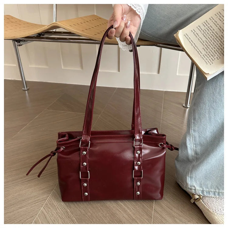 Women's Retro Leather Tote Bag
