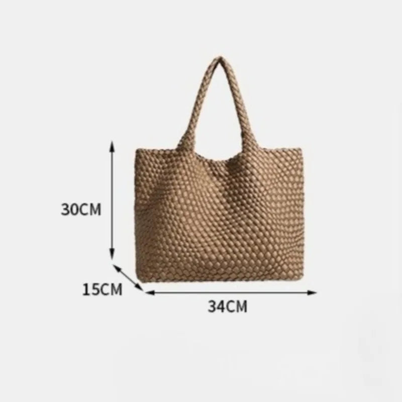 Oversized Woven Top Handle Bag