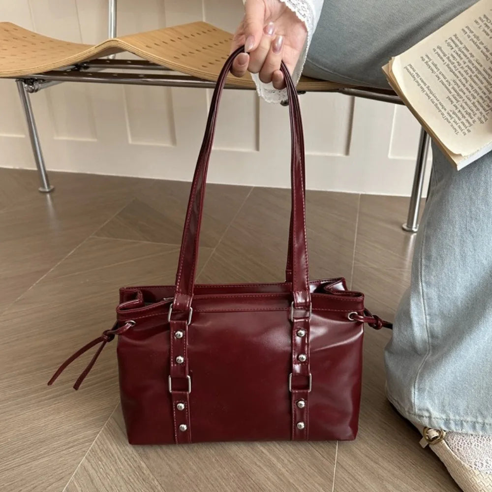 Women's Retro Leather Tote Bag