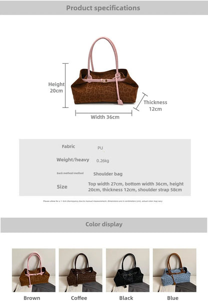 Leopard Print Slouchy Tote Bag
