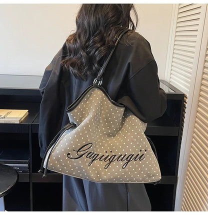 Polka Dot Hobo Shoulder Bag