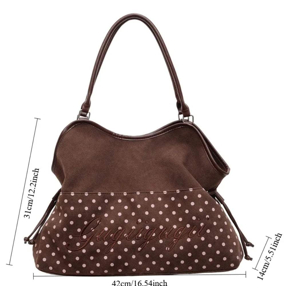 Polka Dot Hobo Shoulder Bag