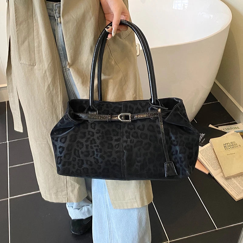 Leopard Print Slouchy Tote Bag
